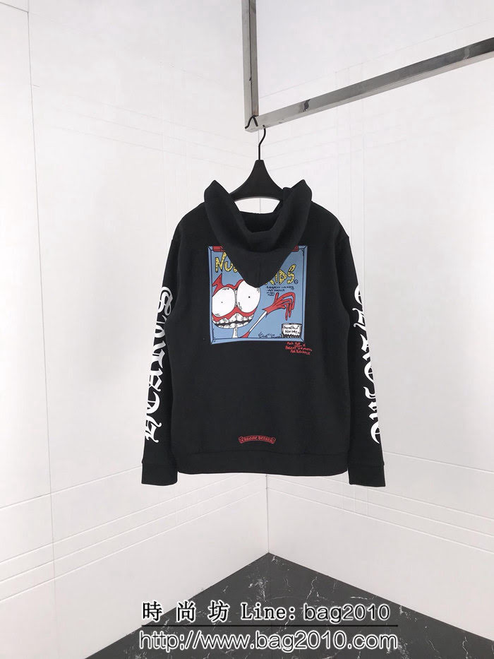 Chrome hearts 克羅心 18ss秋冬新款 梵文印花圖案 加絨加厚拉鏈衛衣 情侶款 ydi1435